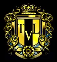 A gold and black logo of the tvl.